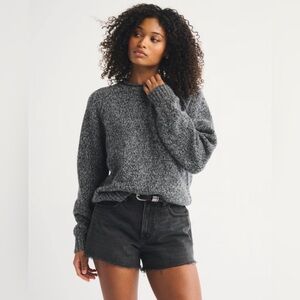 Abercrombie & Fitch 90s relaxed cutoff high rise black denim shorts plus size